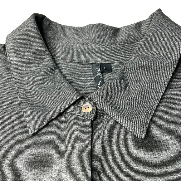 NWT BY JJ Women's Long Sleeve Button Down Grey Stretch Blouse Top Size L - Picture 9 of 16